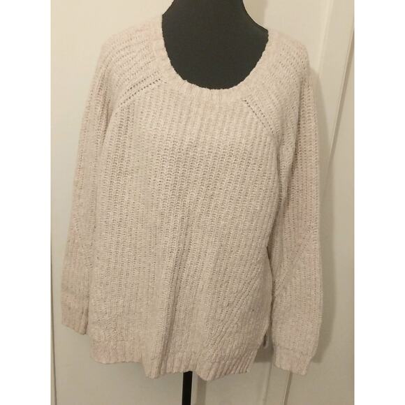 American Eagle “Amazingly Soft” Sweater Women’s L Beige Cream Cozy Knit Pullover - Picture 1 of 7